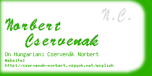 norbert cservenak business card